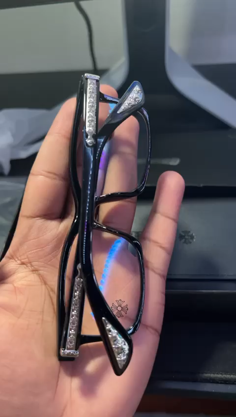 Chrome heart Cross Design New Glasses Black/Silver Style Glasses