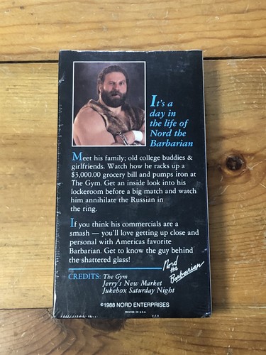 Wcw Wwe Awa A Day In The Life Of Nord The Barbarian VHS Poster Brand New Sealed - Foto 2 di 5