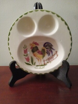 Double Egg Breakfasr Dish - Rooster Decore