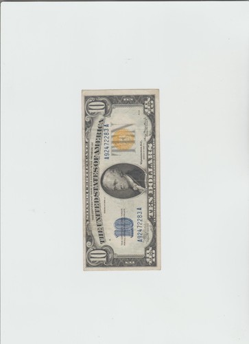 1934-A $10 North Africa WWII Emergency Issue Silver Certificate AA Block - Picture 3 of 5