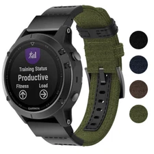 StrapsCo Canvas Watch Strap for Garmin Fenix 5 Fenix 6 Forerunner 935 Instinct