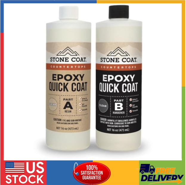 Quick Coat 1 Quart Epoxy Kit (Stone Coat Countertops) - Fast-Curing Epoxy Resin