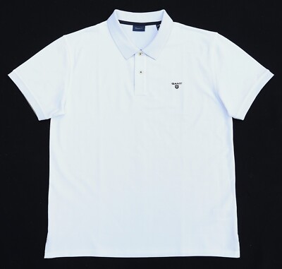 GANT - POLOSHIRT POLO CONTRAST COLLAR PIQUE RUGGER - Weiß - Größe 3XL - NEU