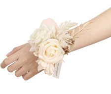 (Set of 6) Ling's Moment Boho Dried Wrist Corsage for Wedding,Prom, Bridal Party