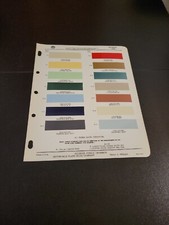 1959 DITZLER PPG AUTOMOTIVE FINISHES RAMBLER PAINT CHIP SWATCH SHEET  
