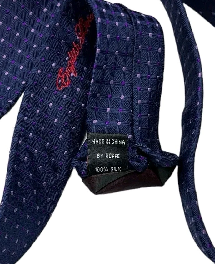 Corbata ENGLISH LAUNDRY 100% Seda LUJO Corbata Azul Geométrica W:3" Usada en Excelente Condición Foto 3 de 4