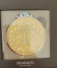 Demdaco God Bless Baby Hanging Keepsake Medallion - Blue Ribbon. New in Box