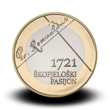 SLOVENIA SLOWENIEN 3 EURO 2021 300th anniversary of the Škofja Loka Passion UNC