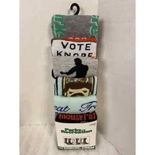 NEW MENS "PARKS AND RECREATION TV SERIES 6 PAIR CASUAL CREW SOCKS" Shoe Sz 8-12