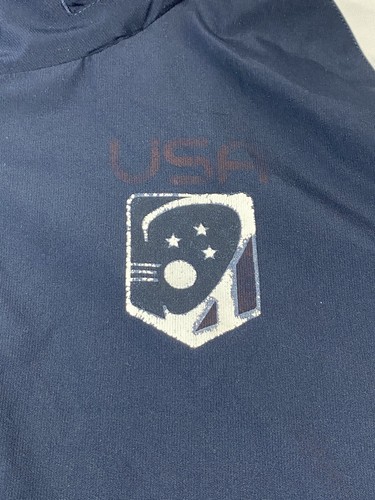 Champion USA Lacrosse Team Issued Jacket Adult XL Navy Blue Packable Hood Rare - Picture 7 of 17