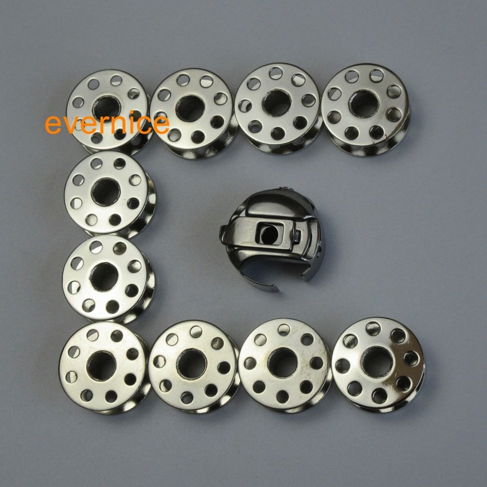 Bobbin Case W/ 10 Bobbins For Nakajima Yakumo 380B, 380 Sewing Machines