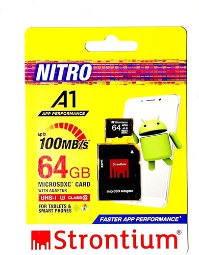 Strontium Nitro A1 Micro SDXC Memory Card with Adapter, 64 GB - 第 1/2 張圖片