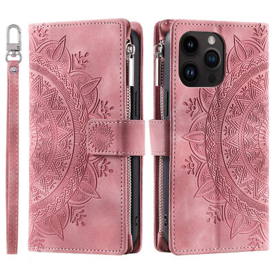 Zipper Totem Leather Wallet Phone Case For Xiaomi Redmi Note 12 Pro K60 K50 A1