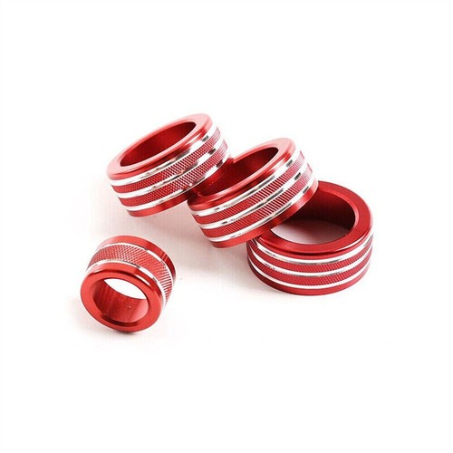 4×Red Alloy Air Conditioner Switch Knob Ring Trim For BMW 5 Series E60 2008-2010 - Foto 10 di 12