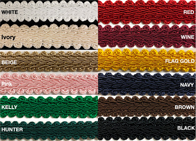 3/4'' Chinese French Braid Gimp Trimming - 6 Continuous Yards - Many Colors!