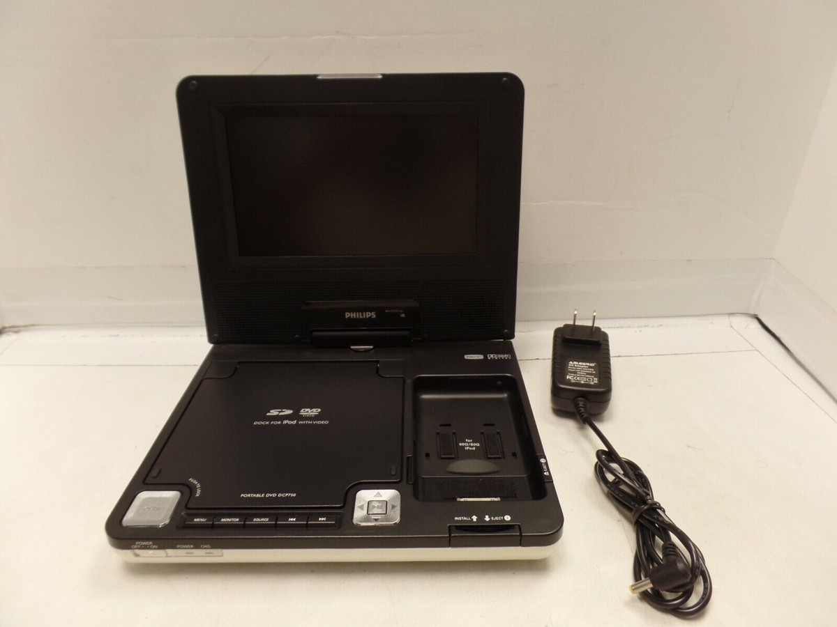 Philips DCP750 Portable DVD Player With Dock for iPod AS IS