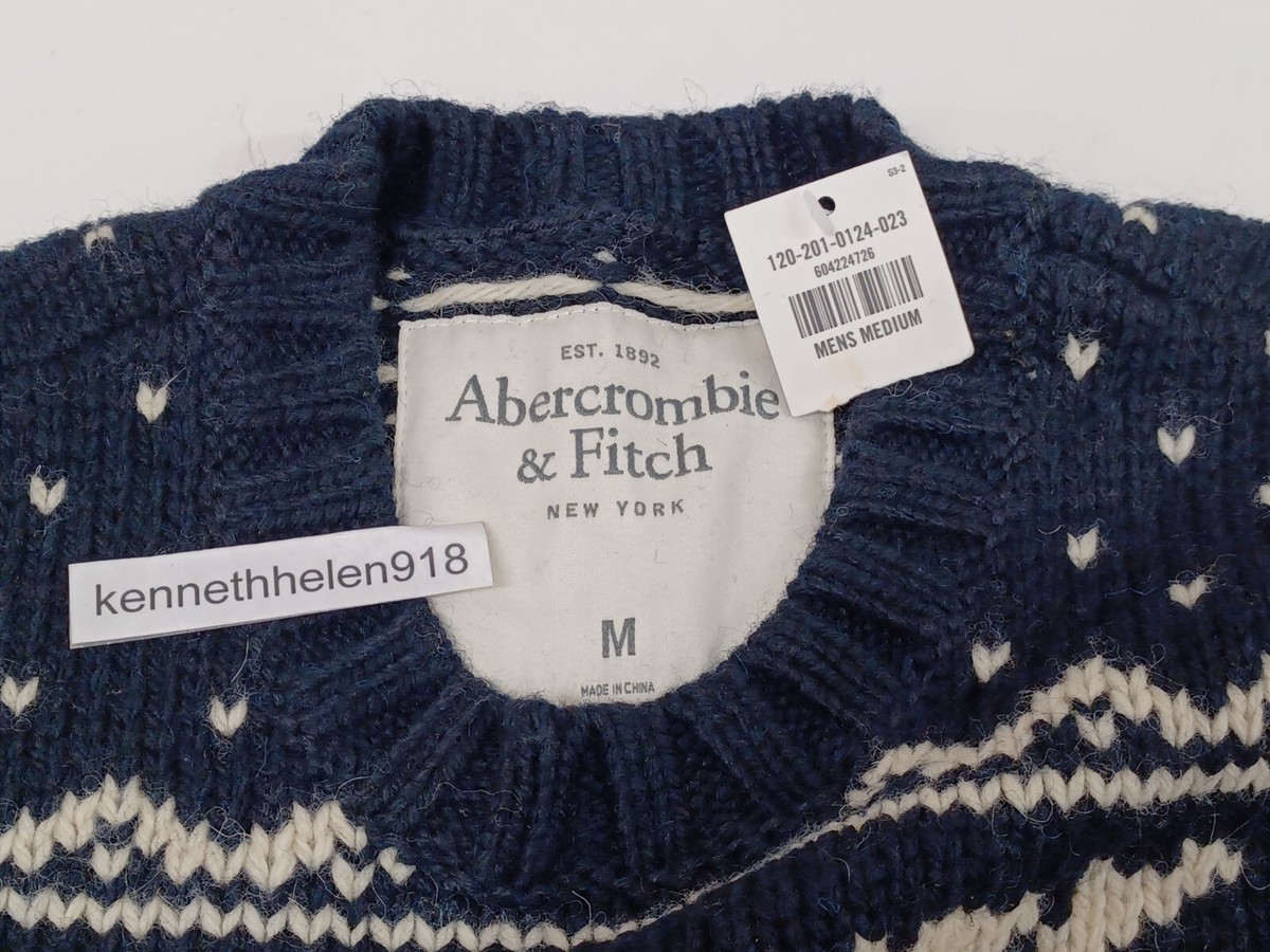 ABERCROMBIE & FITCH GOTHICS MOUNTAIN CREWNECK SWEATER NAVY BLUE