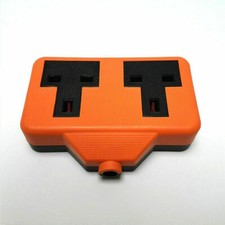 2 Gang Orange 13AMP Socket Two Way High Impact Rubber Plug Mains Power Switch 