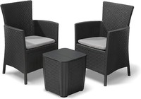 Keter Iowa Balcony Set 2 Sedie E Tavolo Da Giardino - Sedia Color Grigio Grafite