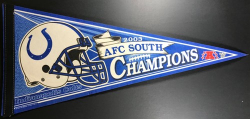NFL Indianapolis Colts 2003 AFC South Conference Champions Pennant - 30 Inches - Picture 2 of 9