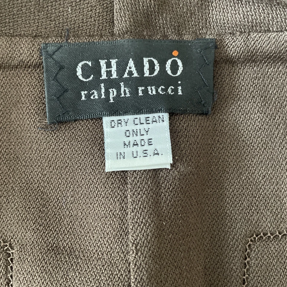 Chaqueta Chado Ralph Rucci 100% Lana Talla Pequeña? Abrigo tejido de lujo Brown Desiger Foto 3 de 4