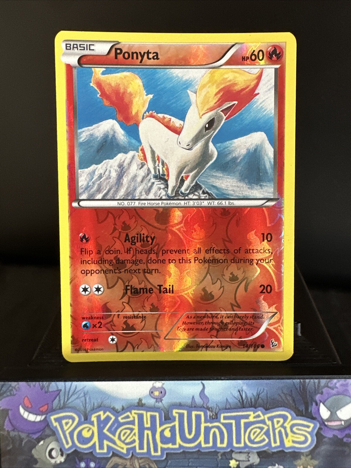 Pokemon Card Ponyta 14/106 Flashfire Reverse Holo Lightly Played