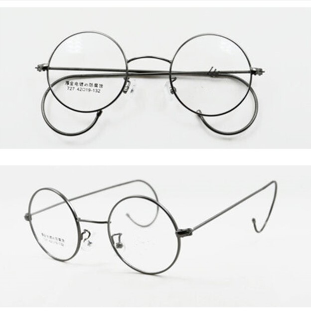 【メガネ】メタル　HARRY POTTER【0075】 Classic Retro Harry potter Round Eyeglass frames 48mm Round Grey