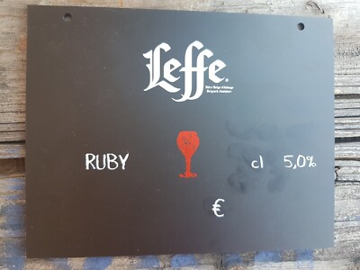 @BEAUTIFUL DOUBLE SIDED SLATE BEER LEFFE RUBY AND SCOTCH CTS @