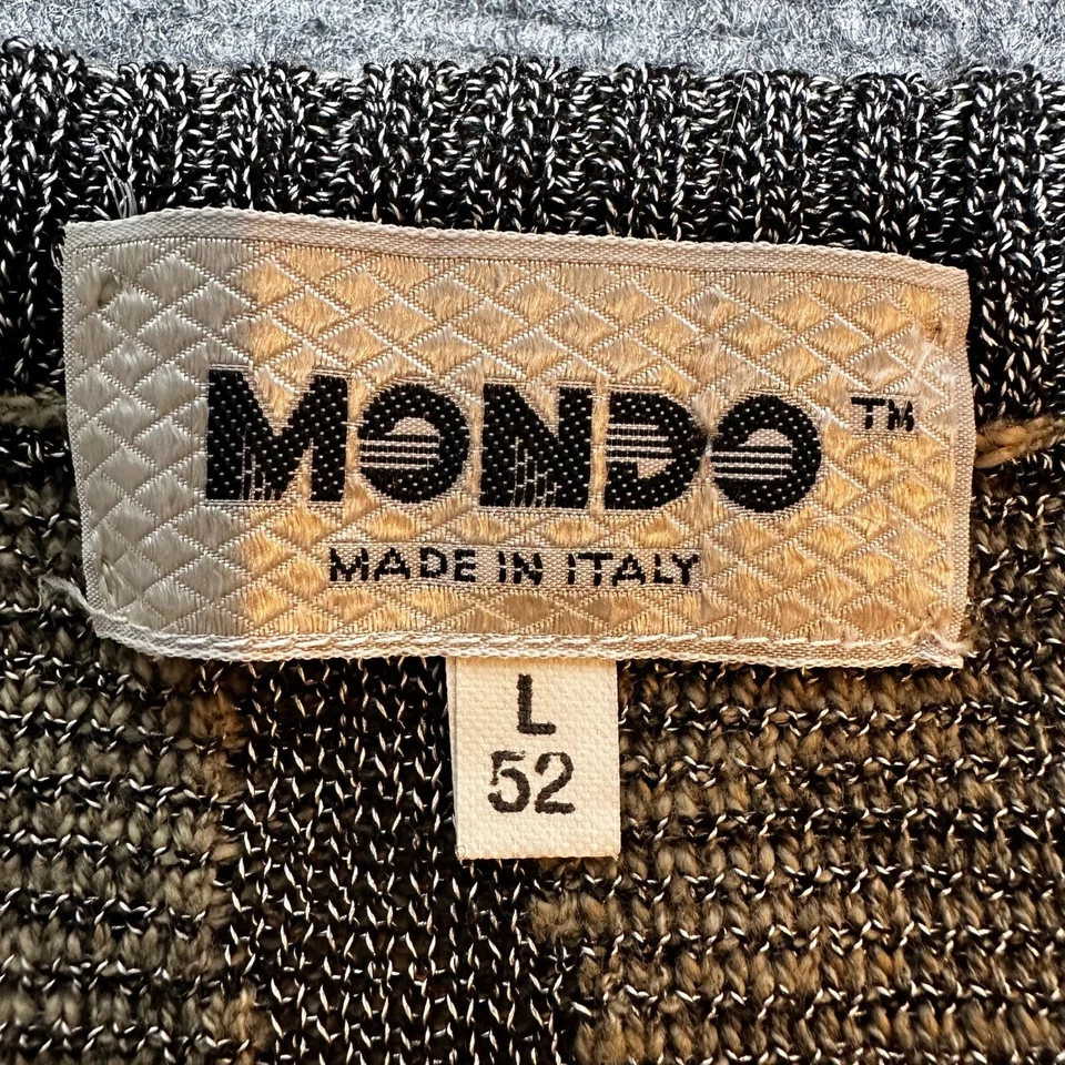 Suéter Mondo Para Hombres Grande Verde Tejido Pullover Acanalado Dobladillo Puños Hecho en Italia Foto 3 de 4