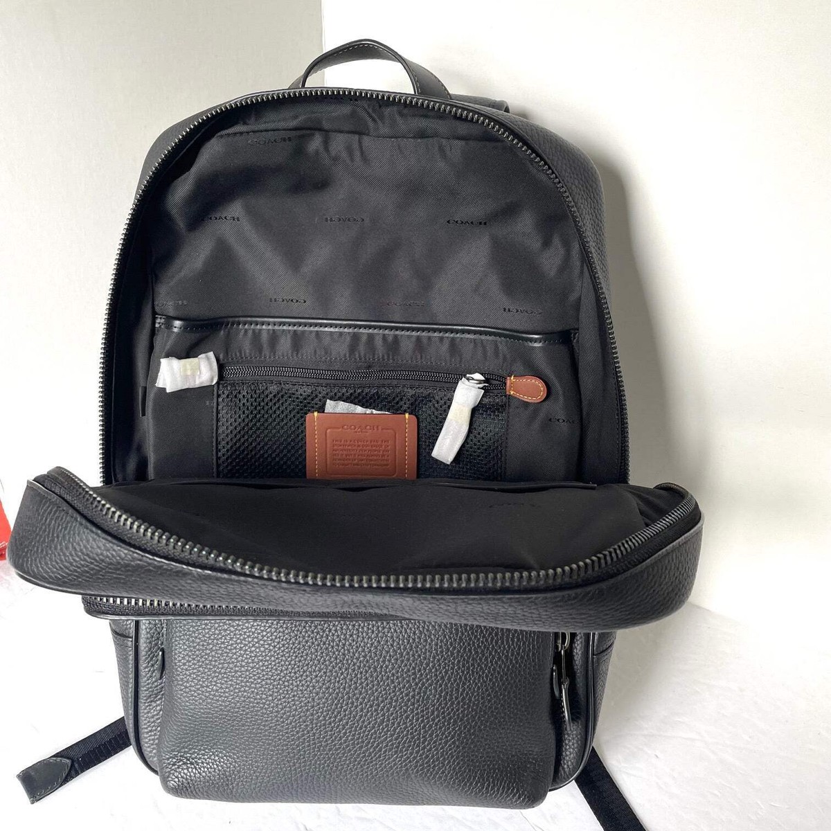 COACH バックパック　ゴッサム　C5323 ブラック Coach Gotham Backpack Mens Black Pebbled Leather Laptop
