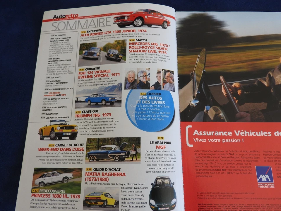 revue auto retro n°349 alfa gta / matra bagheera / mercedes 600 / fiat 124 /2001 - Photo 2/4