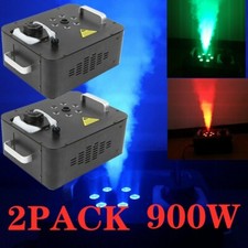 2x RGB 3in1 DJ Stage Fog T6 LED Party Smoke Machine Vertical UP-Spray 900W w/ RC