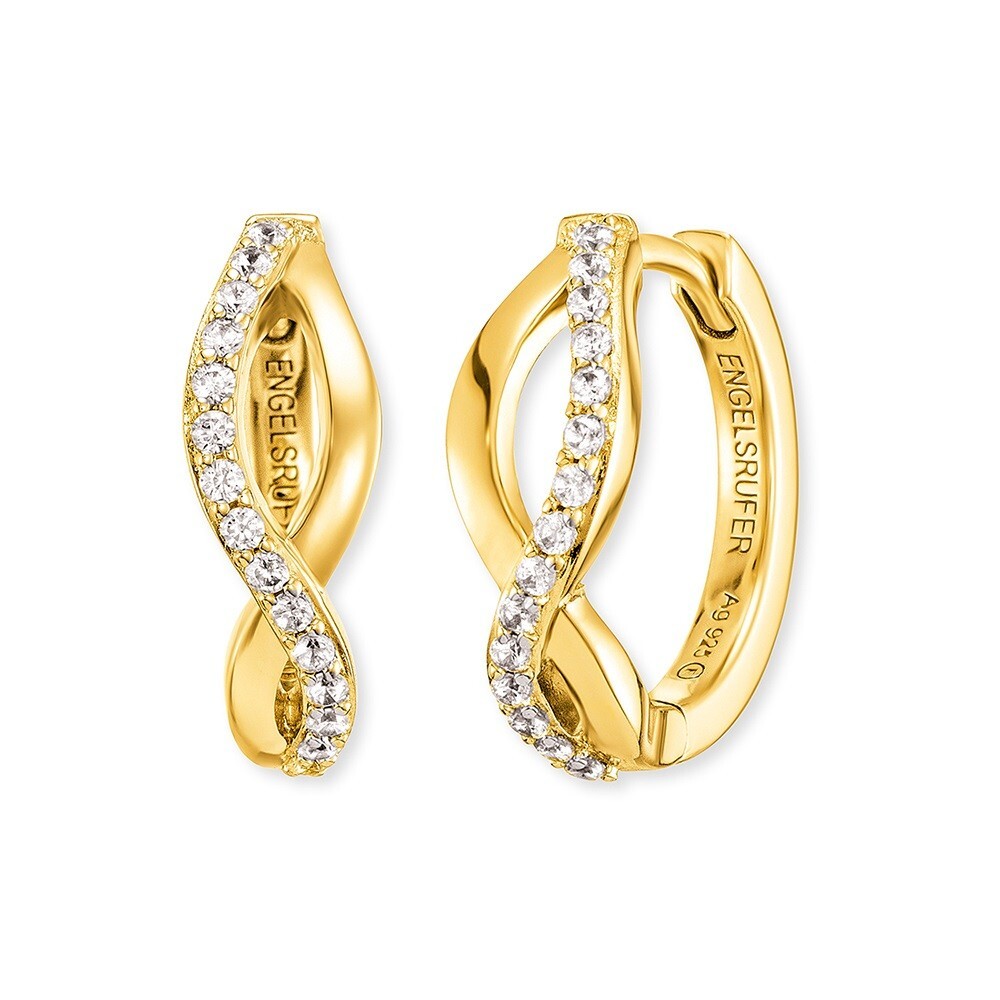 Gold Tone Hoop Earrings by Angel Whisperer ERE-PARADISE-ZI-G-CR - RRP £89