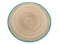 Kouboo Round Rattan Placemats With Wood Beads, Set Of 2, New, Free Shipping on sale Kouboo Round Rattan Placemats With Wood Beads, Set Of 2, New, Free Shipping on sale