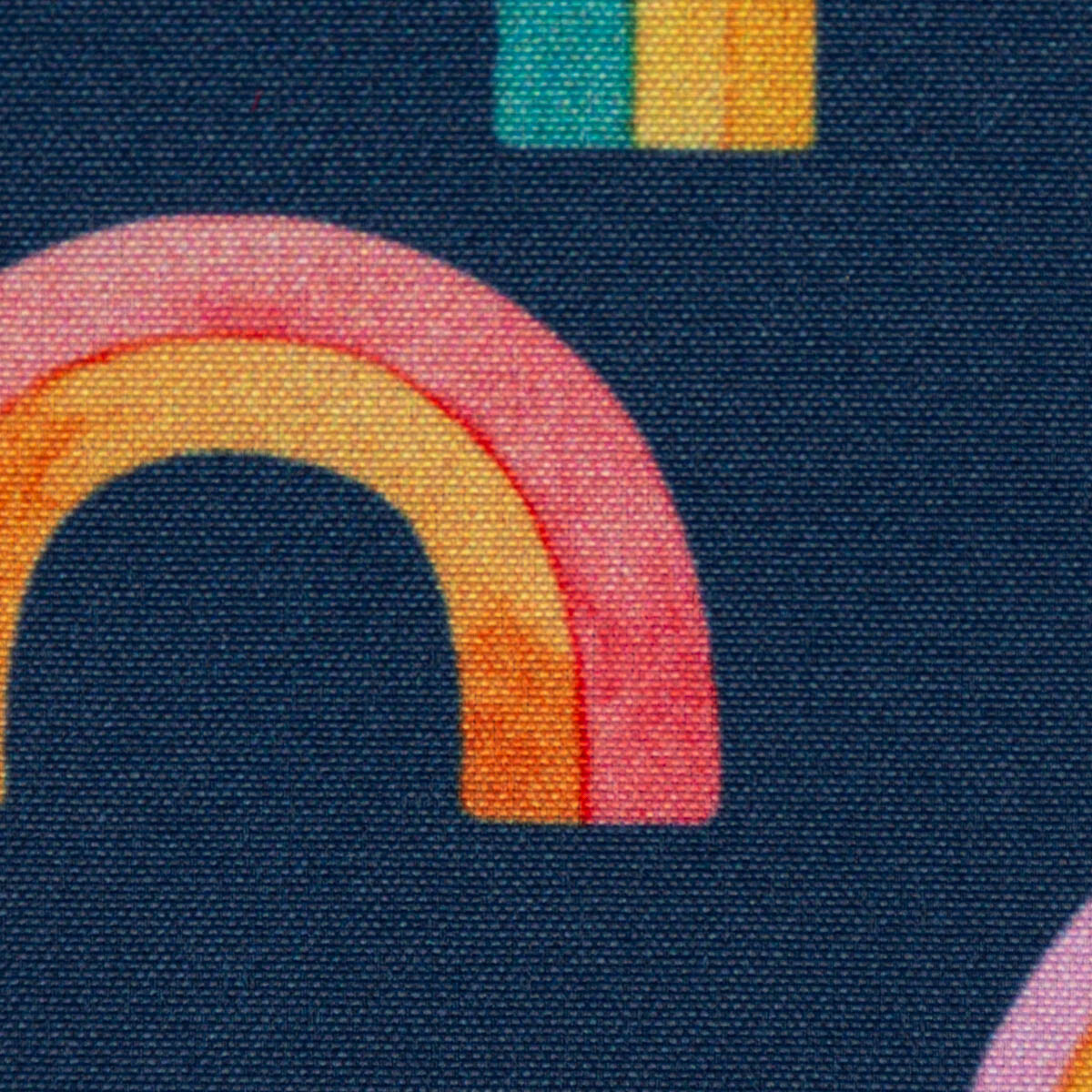 Burda Softshell Outdoorstoff Digital Regenbogen dunkelblau bunt