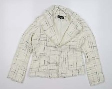 Miss Posh Womens White Check Jacket Size 12