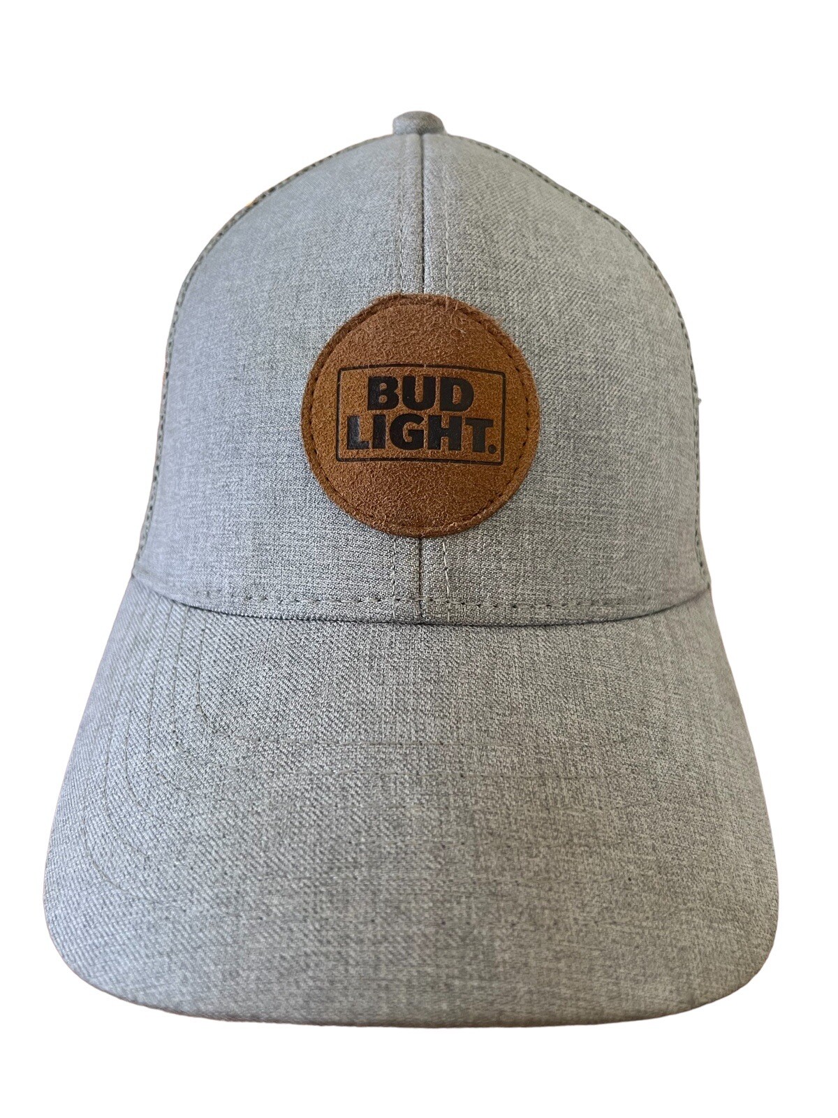 Bud Light Snapback Leather Patch Circle Logo Mesh… - image 2