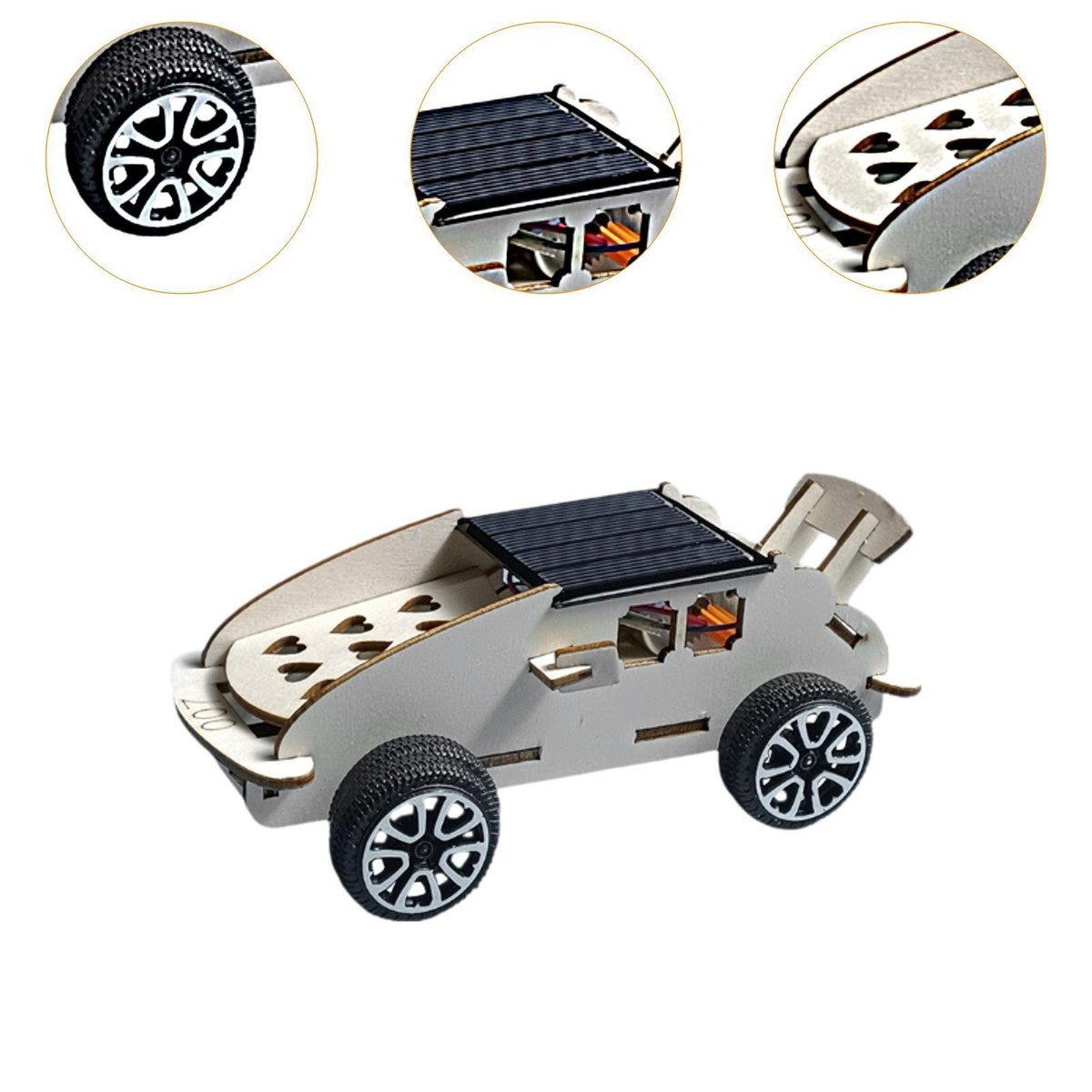 PartyKindom Solar Auto Bausatz - DIY Holz Elektroauto Für Kinder