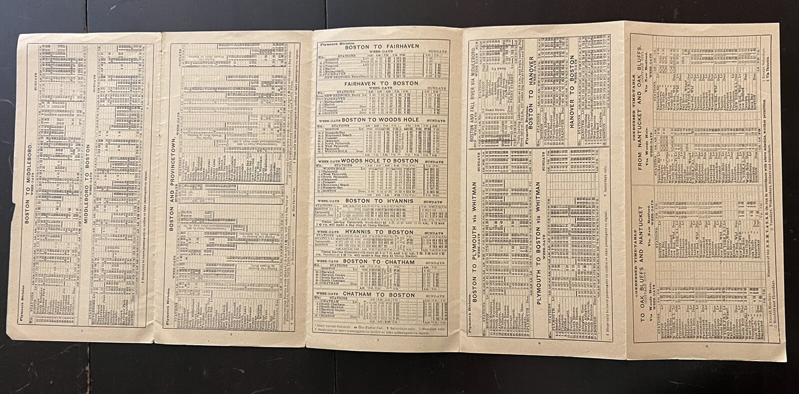 ATQ 1907 New York New Haven & Hartford Railroad Time Table Plymouth Taunton Div - Picture 2 of 4