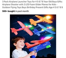 SYHLN 3-Pack LED Airplane Launcher Toys for Boys 4-8 Years - Glider Planes