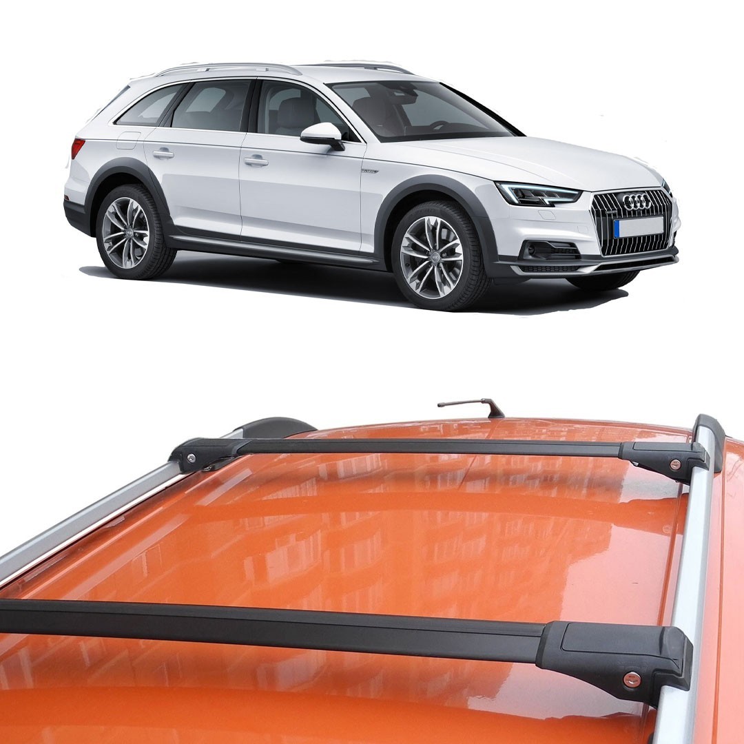 Cross Bars Roof Rack For Audi A4 B8 Allroad 2008-2016 Black lockable 2x ...