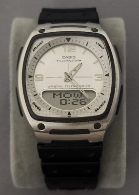 BEST CASIO AW81 7A ANALOG & DIGITAL WATCH WORLD TIME 10Y BATT 30 DATA BANK