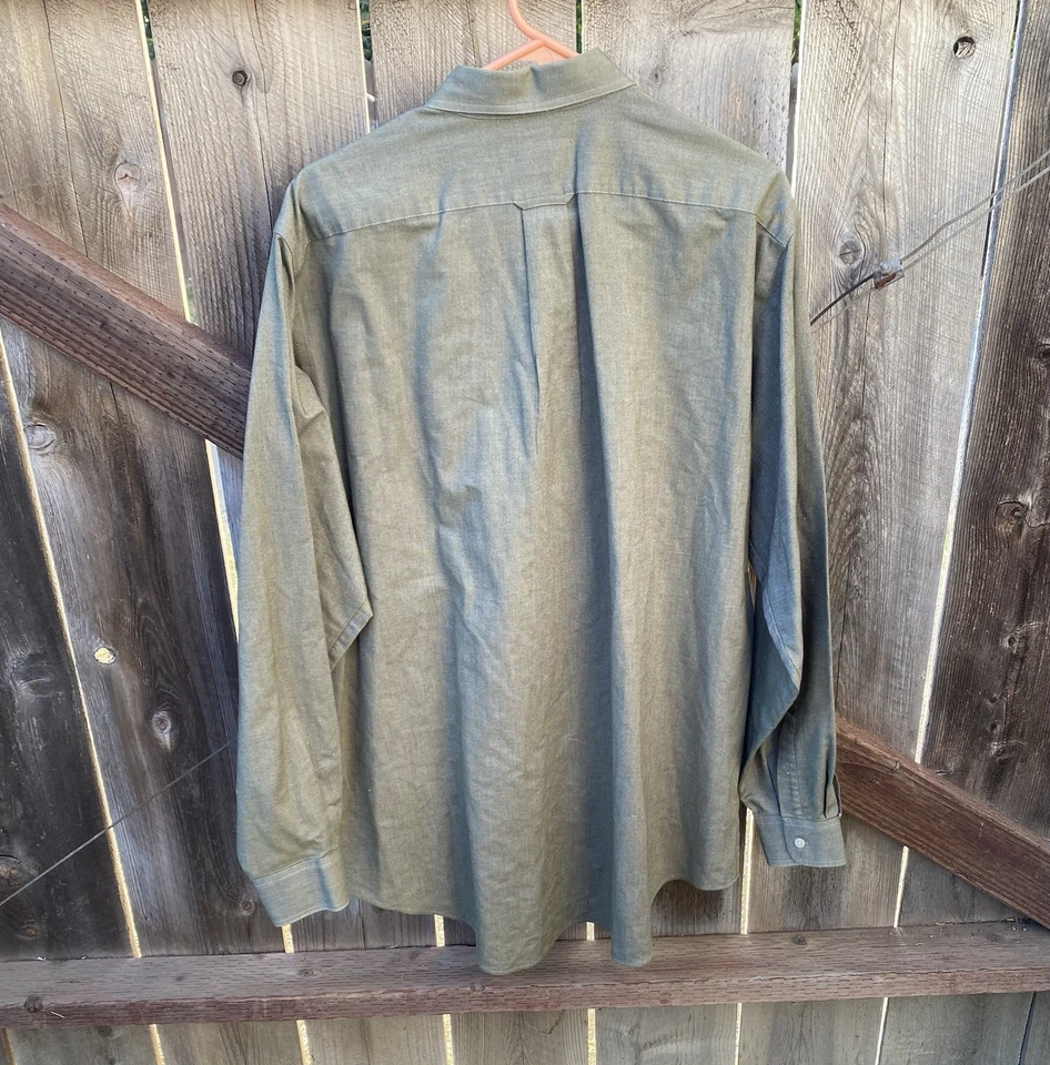 Barrington Mens Dress Shirt 17 36/37 Green Wrinkle Free Cotton Blend Long Sleeve - Image 3 of 3