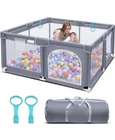 Suposeu Baby Playpen for Toddler, 50"×50" Large Baby Playard, Indoor & Outdoor