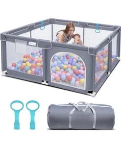 Suposeu Baby Playpen for Toddler, 50"×50" Large Baby Playard, Indoor & Outdoor