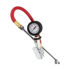 Tire Inflator with Tire Pressure Gauge, Extended Straight-on Air Chuck with 12