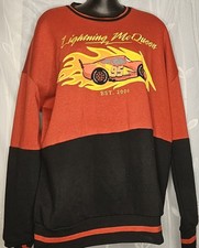 Disney Pixar Cars Lightning McQueen Sweatshirt Mens Medium Red Black