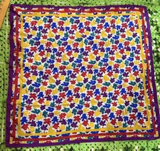 Vintage Scarf Art Floral Print Head Scarf Wrap Chic Classic Albert Nipon