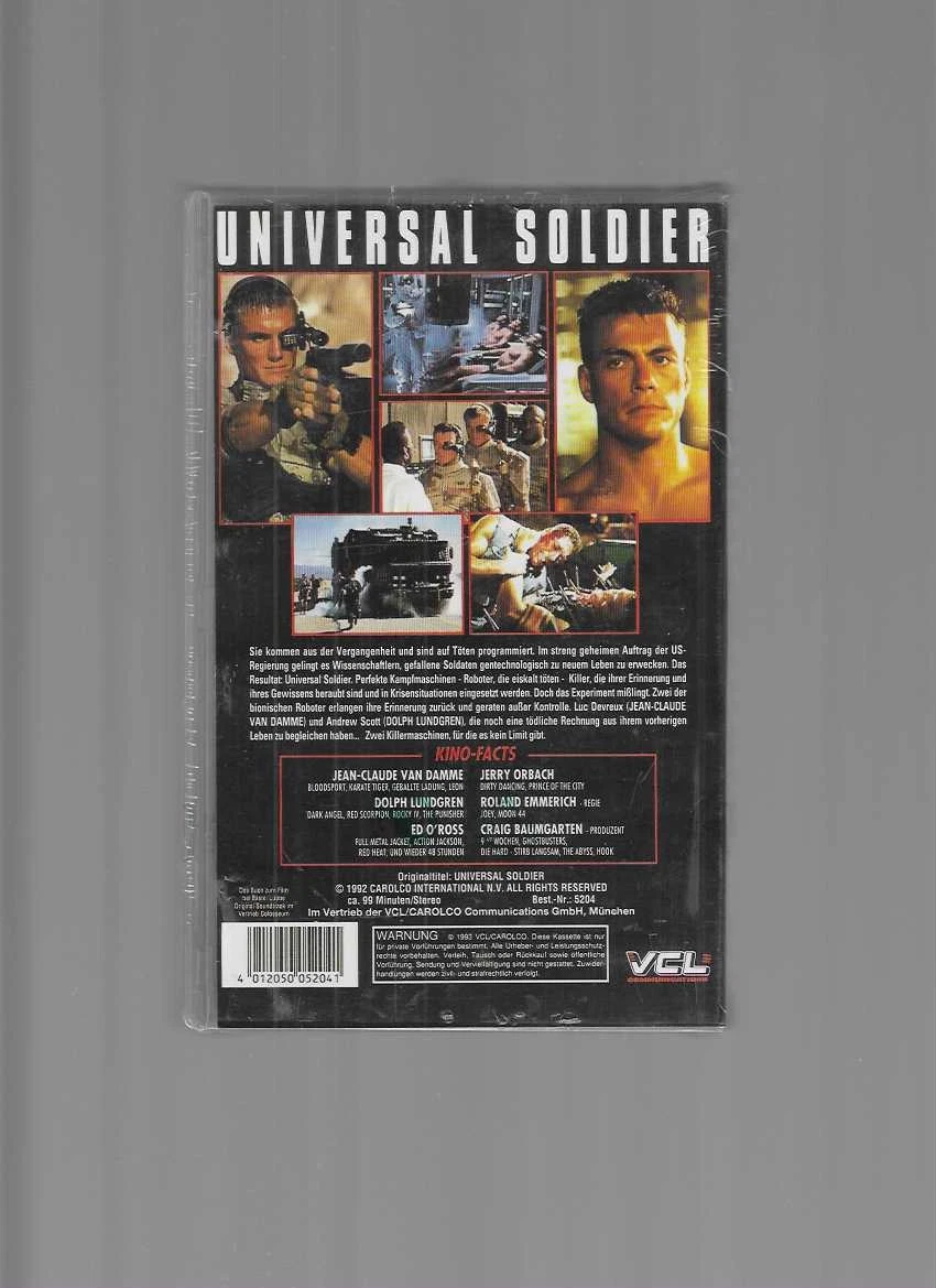 Van Damme  Lundgren   UNIVERSAL SOLDIER   UNCUT   VHS Rarität  NEU OVP in Folie