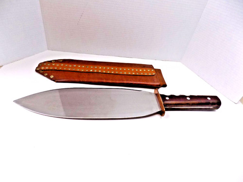 MACHETE & Leather SHEATH 14x4 Blade 21" Length Unused/Collectible Super Sharp